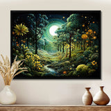 Forest Enchanted Forest Pointillism II - Landscapes Canvas Wall Art