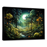 Forest Enchanted Forest Pointillism II - Landscapes Canvas Wall Art