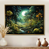 Forest Enchanted Forest Pointillism II - Landscapes Canvas Wall Art