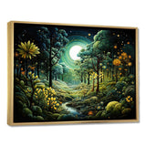 Forest Enchanted Forest Pointillism II - Landscapes Canvas Wall Art