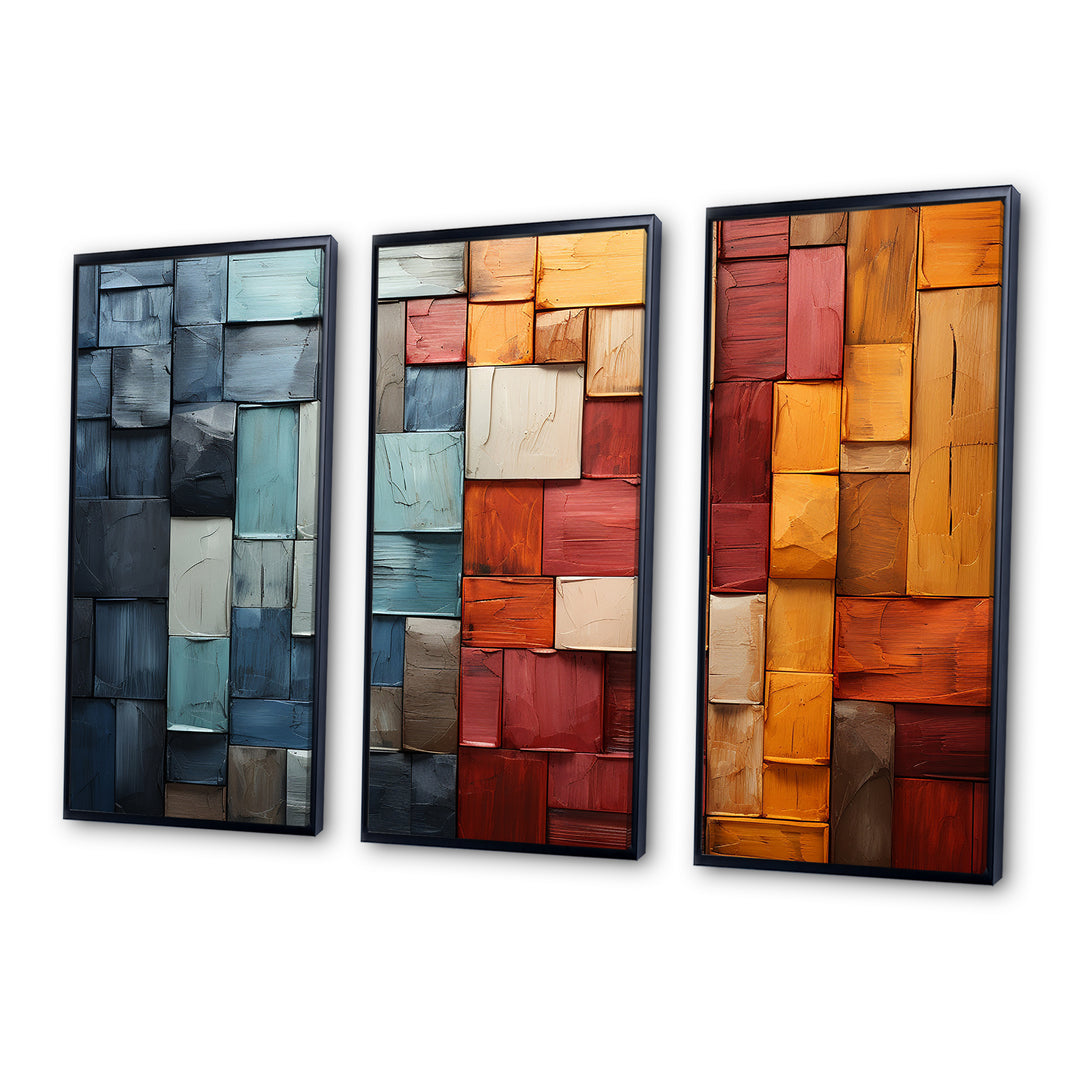 Forest Red Wood Collage I - Multi-Panels