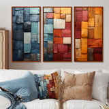 Forest Red Wood Collage I - Multi-Panels