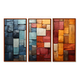 Forest Red Wood Collage I - Multi-Panels