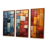 Forest Red Wood Collage I - Multi-Panels