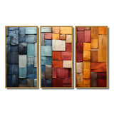 Forest Red Wood Collage I - Multi-Panels