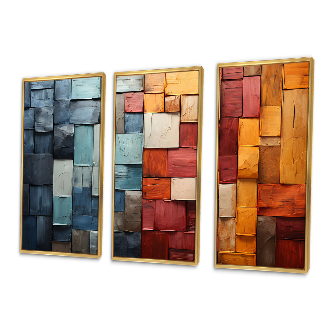 Forest Red Wood Collage I - Multi-Panels