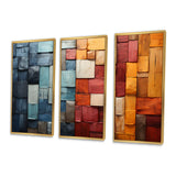 Forest Red Wood Collage I - Multi-Panels