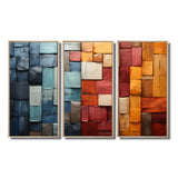 Forest Red Wood Collage I - Multi-Panels