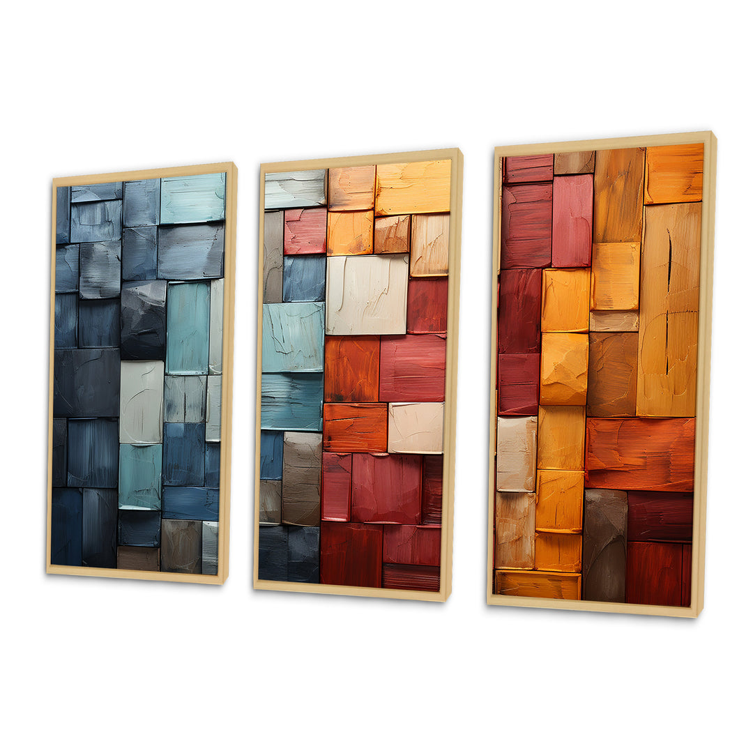 Forest Red Wood Collage I - Multi-Panels
