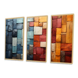Forest Red Wood Collage I - Multi-Panels