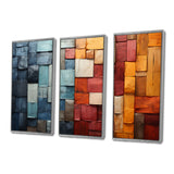 Forest Red Wood Collage I - Multi-Panels