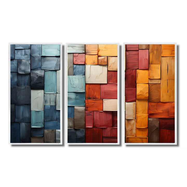 Forest Red Wood Collage I - Multi-Panels