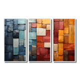 Forest Red Wood Collage I - Multi-Panels