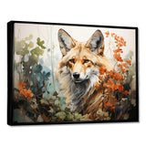 Fox Wilderness Observer Geometric - Animals Canvas Wall Art