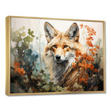 Fox Wilderness Observer Geometric - Animals Canvas Wall Art