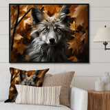 Fox Woodland Enigma - Fox Framed Canvas Art