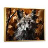 Fox Woodland Enigma - Fox Framed Canvas Art
