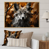 Fox Woodland Enigma - Fox Framed Canvas Art