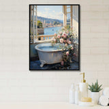 French Bathroom - Humor Canvas Wall Art