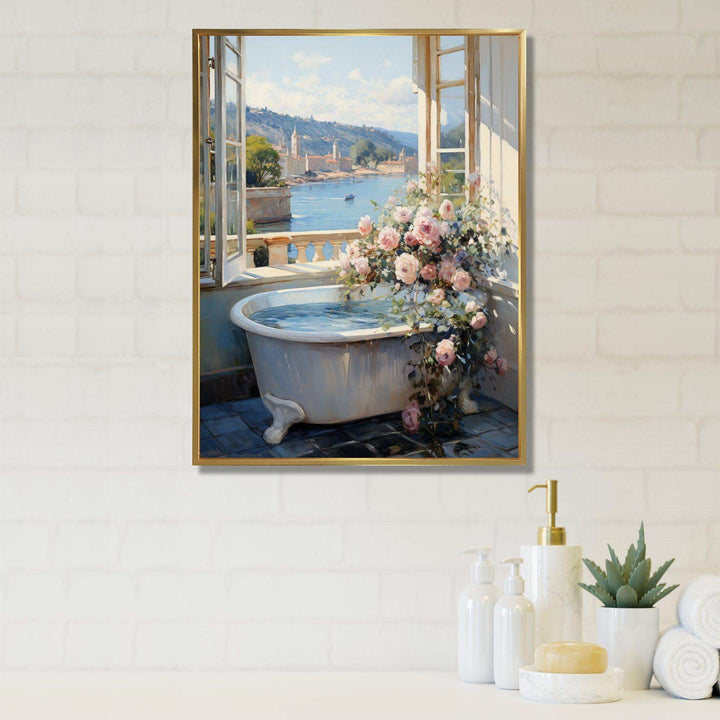 French Bathroom - Humor Canvas Wall Art