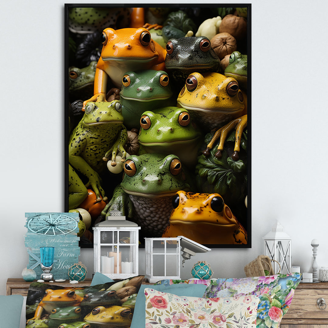 Toads Family - Frog Canvas Wall Art