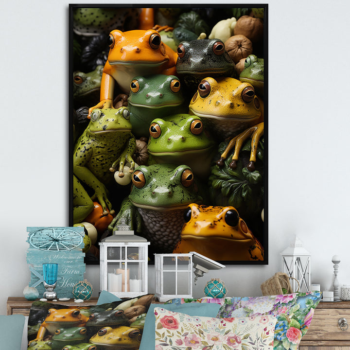 Toads Family - Frog Canvas Wall Art