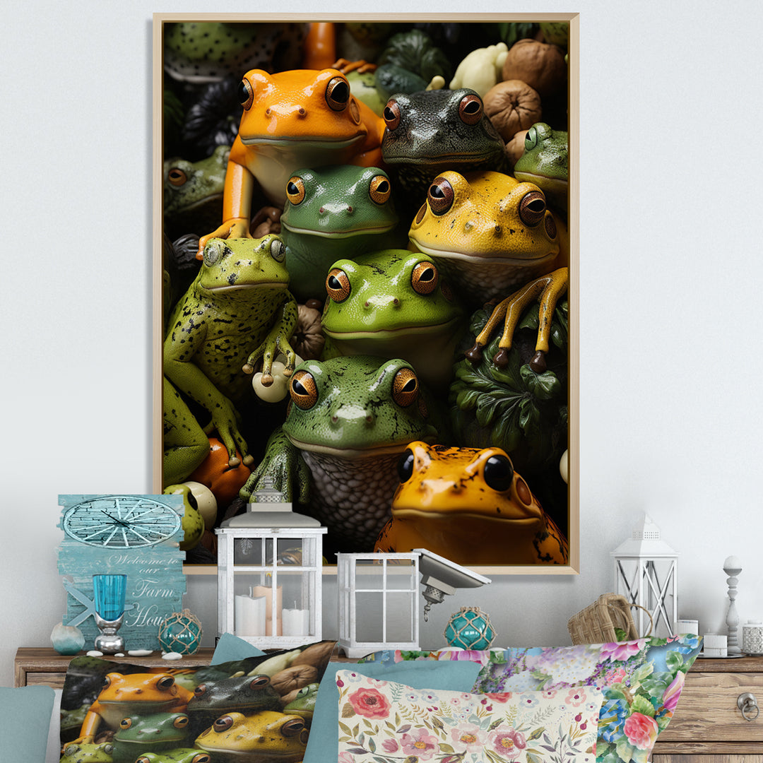 Toads Family - Frog Canvas Wall Art