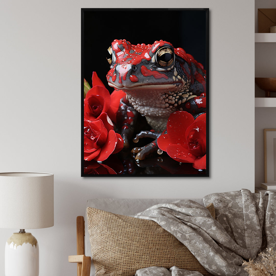Red Frog Portrait - Frog Wall Decor