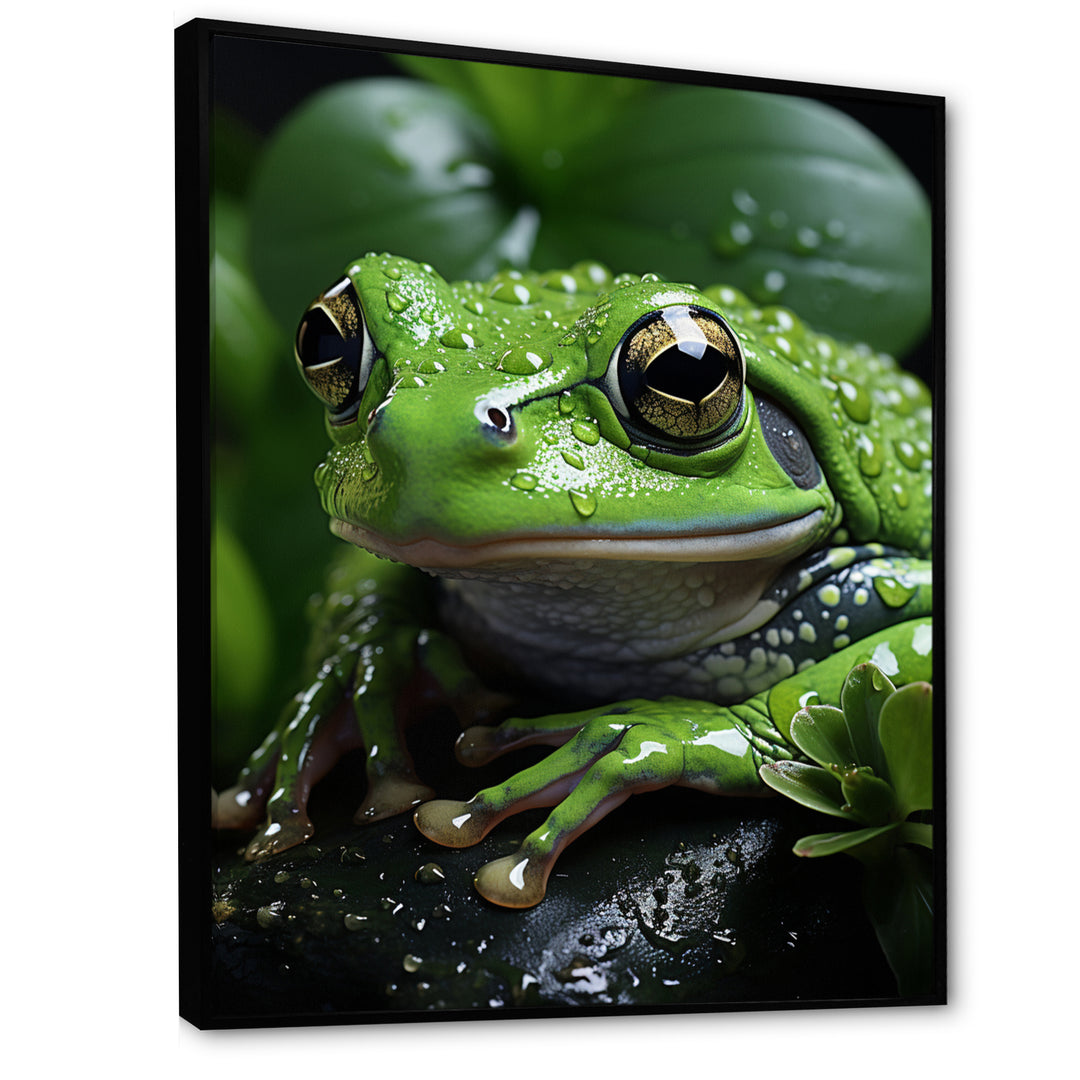 Green Frog Portrait - Frog Wall Art Prints