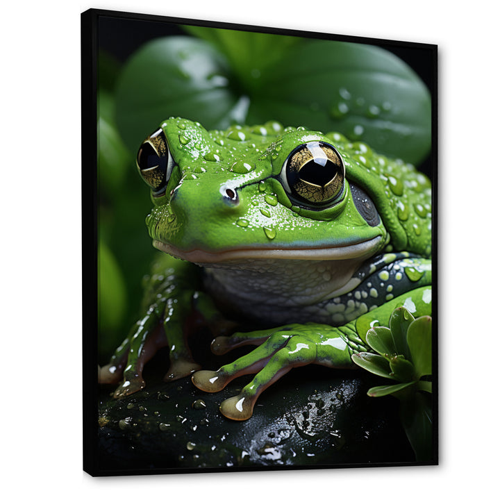 Green Frog Portrait - Frog Wall Art Prints
