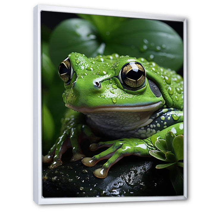 Green Frog Portrait - Frog Wall Art Prints