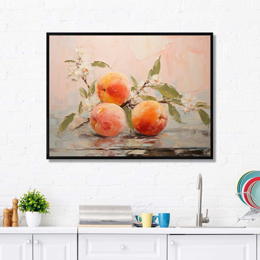 Fruit Abstract Peach - Food &amp; Beverage Canvas Wall Art