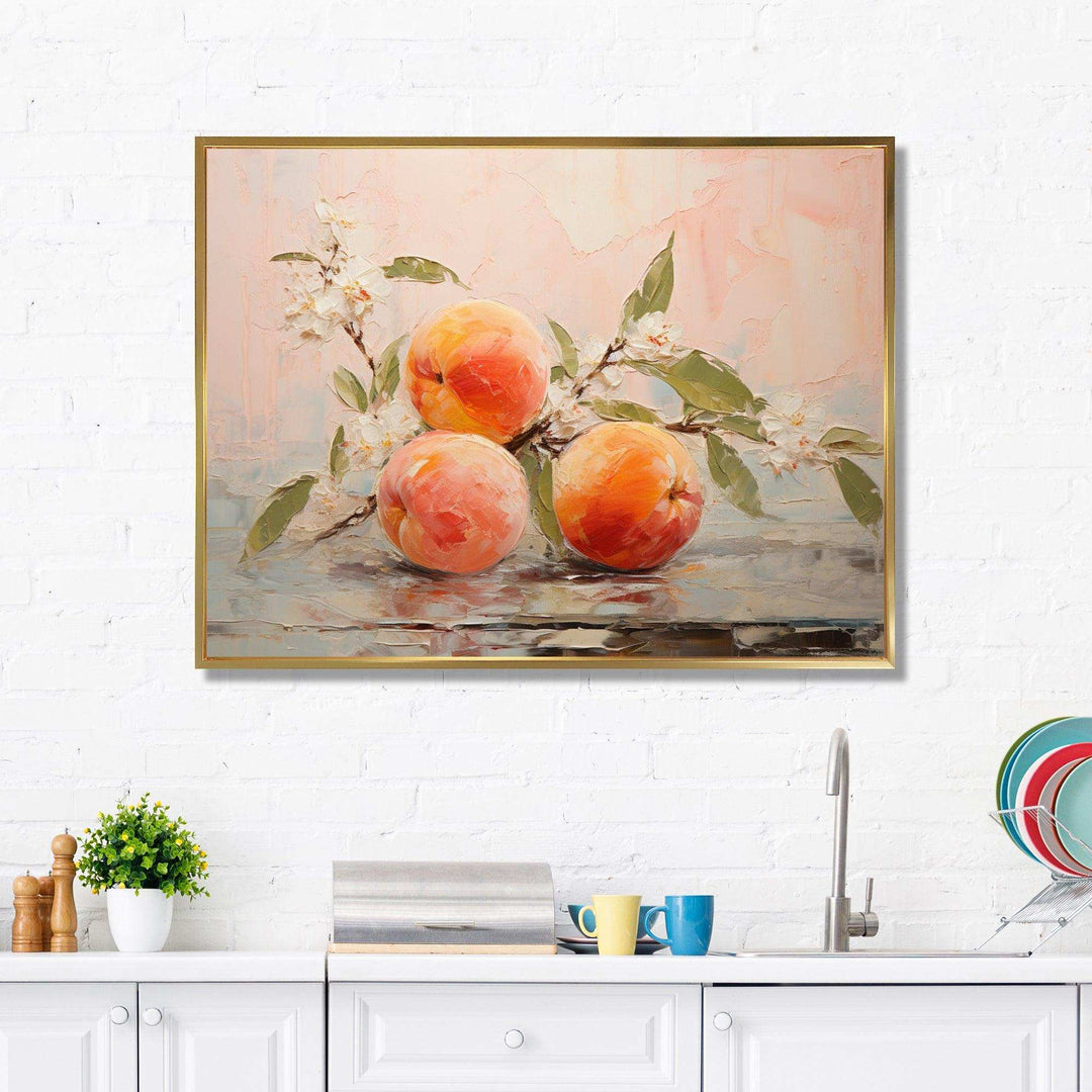 Fruit Abstract Peach - Food &amp; Beverage Canvas Wall Art