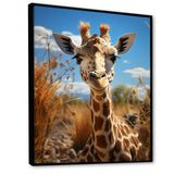 Cute Giraffe Portrait - Beige Giraffe Wall Art