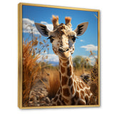 Cute Giraffe Portrait - Beige Giraffe Wall Art