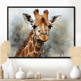 Giraffe Elegant Portrait - Giraffe Framed Canvas Art