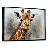 Giraffe Elegant Portrait - Giraffe Framed Canvas Art