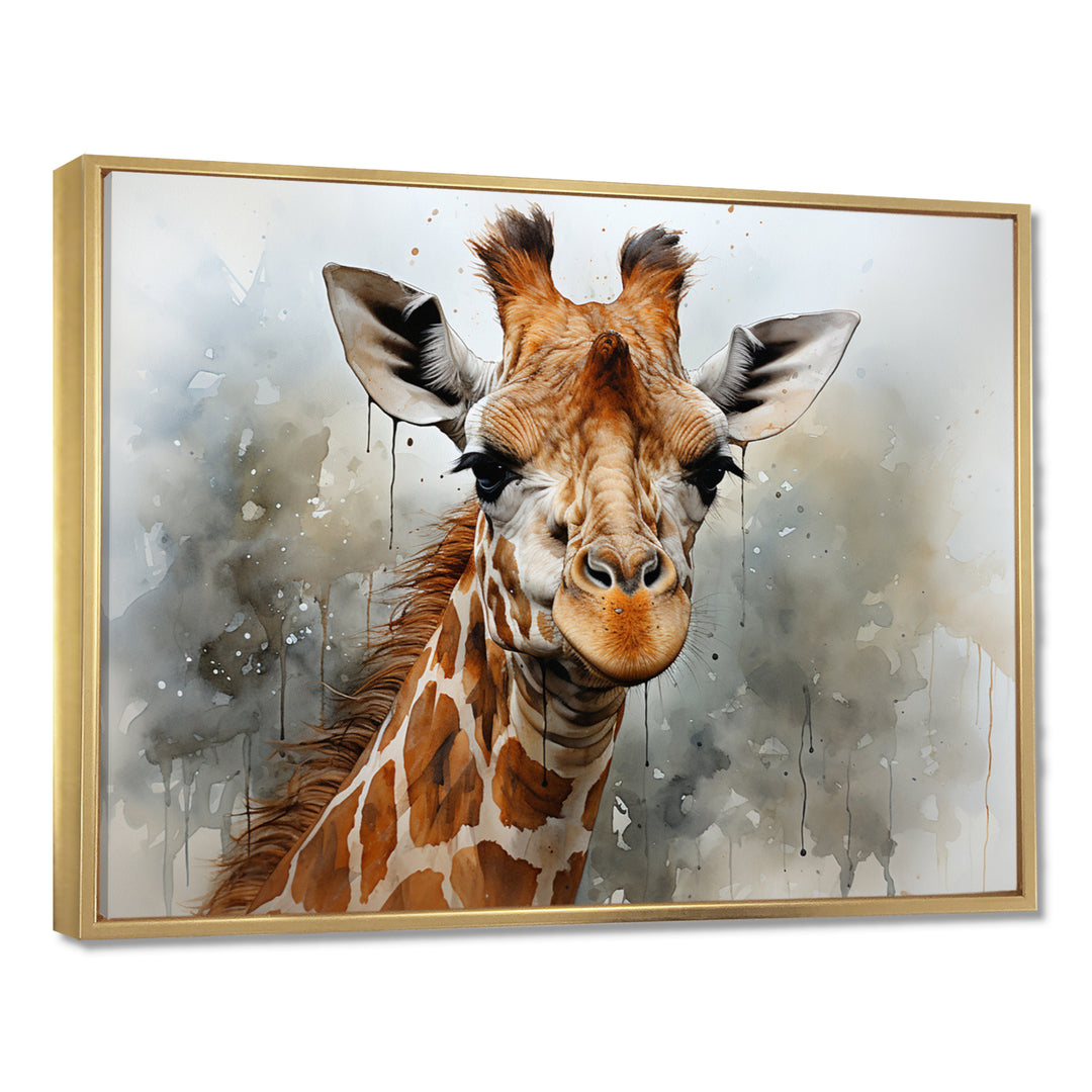 Giraffe Elegant Portrait - Giraffe Framed Canvas Art
