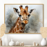 Giraffe Elegant Portrait - Giraffe Framed Canvas Art