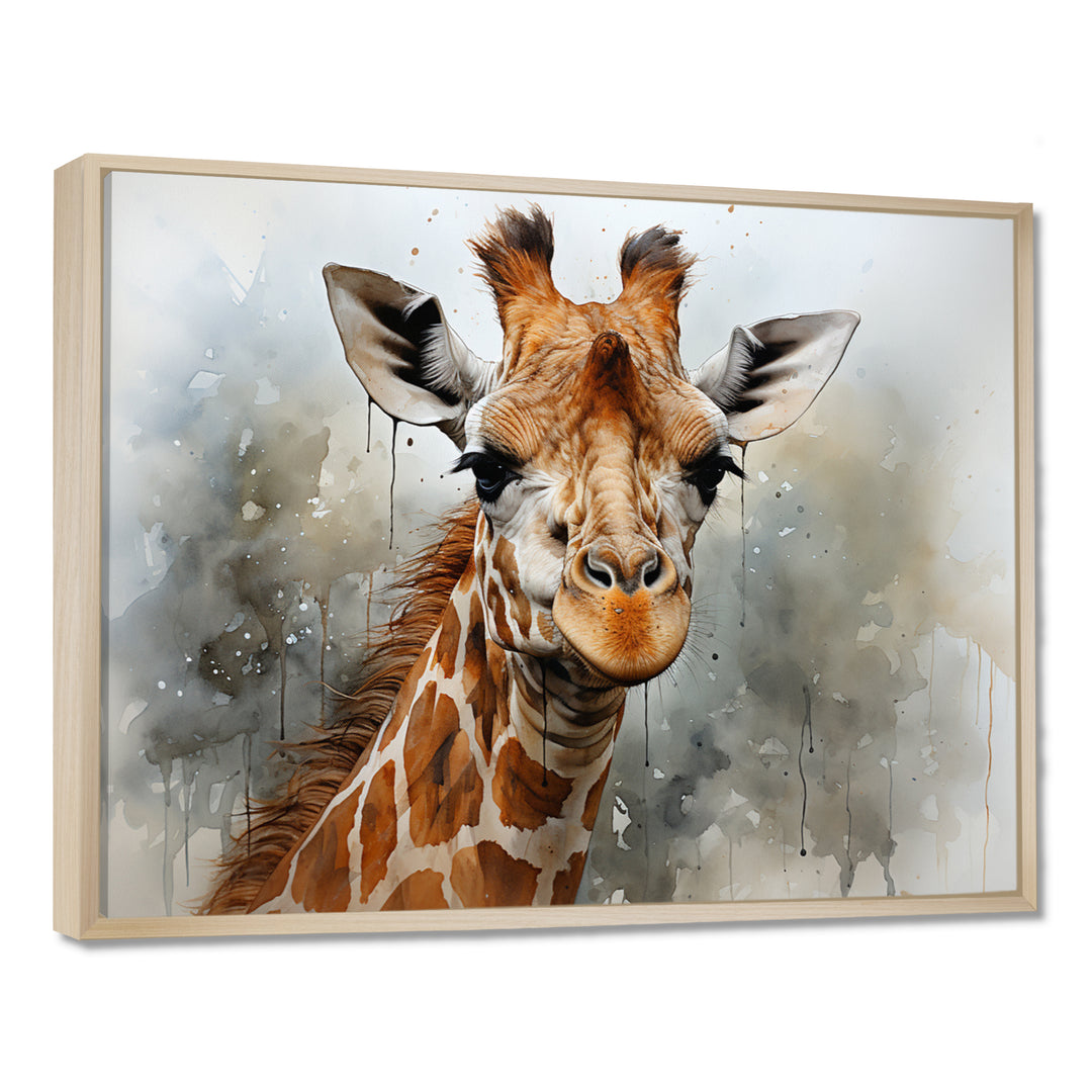 Giraffe Elegant Portrait - Giraffe Framed Canvas Art