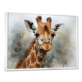 Giraffe Elegant Portrait - Giraffe Framed Canvas Art