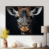 Black And White Giraffe Portrait I - Animals Canvas Wall Art