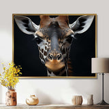 Black And White Giraffe Portrait I - Animals Canvas Wall Art