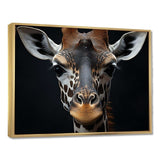 Black And White Giraffe Portrait I - Animals Canvas Wall Art