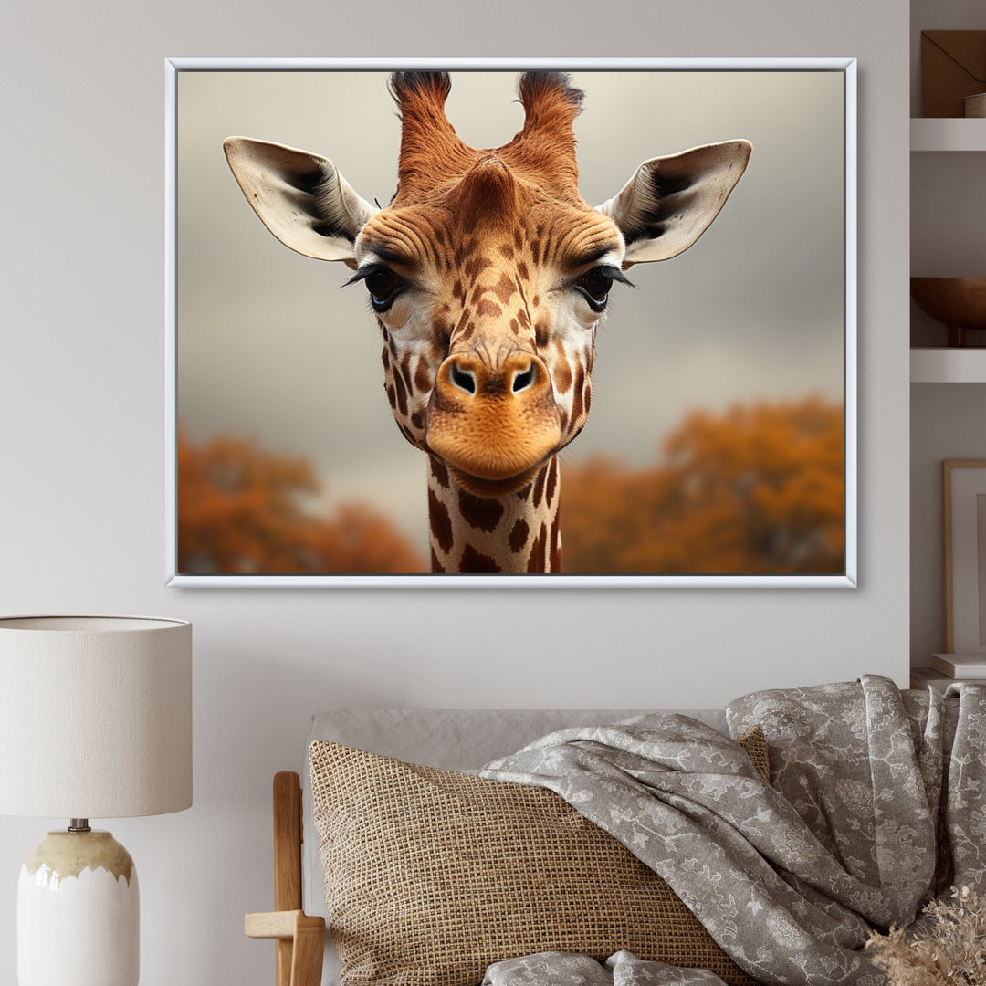 Giraffe Gentle Portrait - Giraffe Bedroom Wall Art