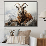 Goat Mountain Majesty - Goat Framed Canvas Art