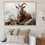 Goat Mountain Majesty - Goat Framed Canvas Art