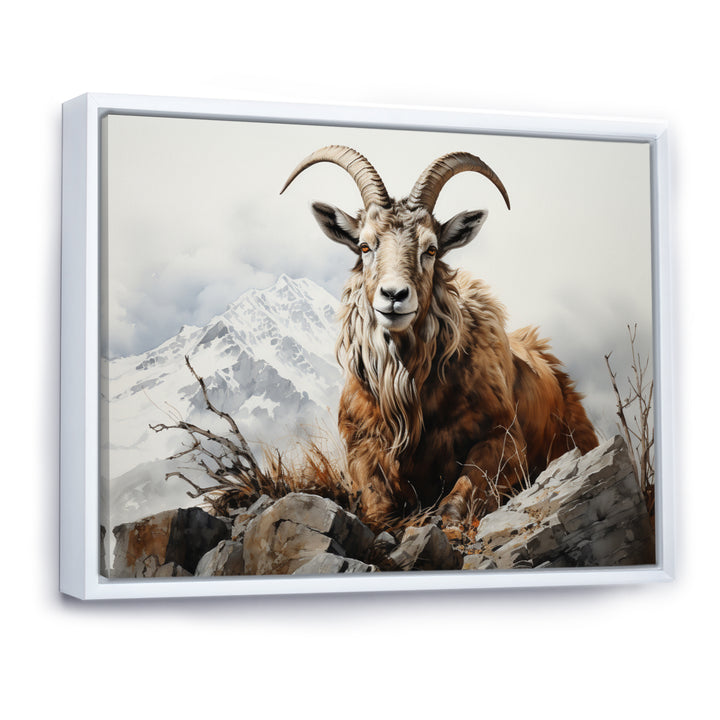 Goat Mountain Majesty - Goat Framed Canvas Art