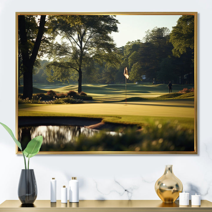 Golf Putting Green Tranquility I - Golf Canvas Wall Art