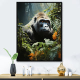 Gorilla In Jungle - Gorilla Living Room Wall Art